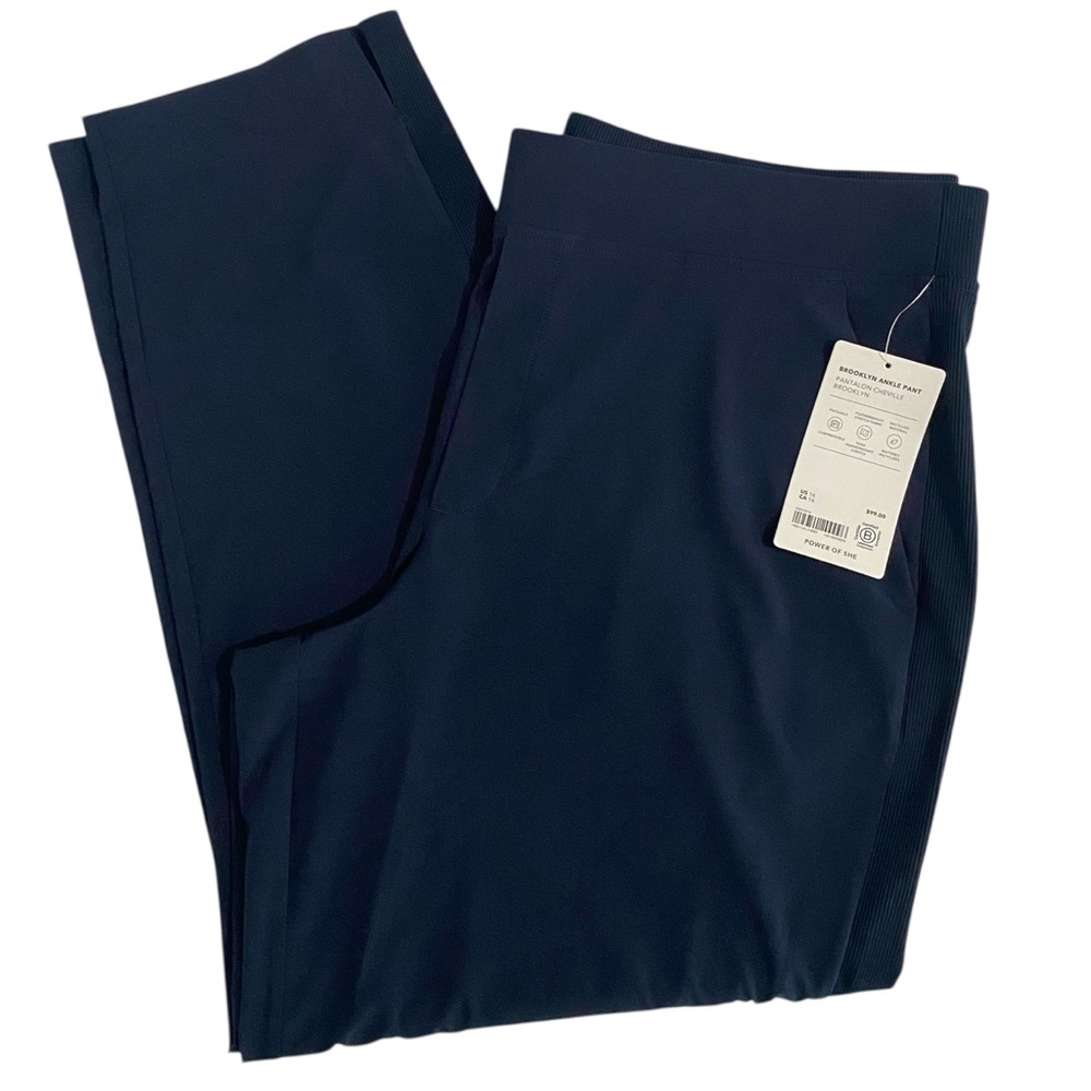 Athleta New Brooklyn Ankle Pants Size 16 Navy Blue Mid Rise Pull On - Picture 9 of 16